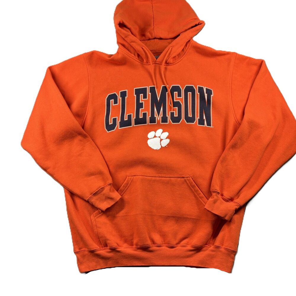Soffe Clemson Tigers Orange Hoodie Screen Print Sweatshirt NCAA Large E184